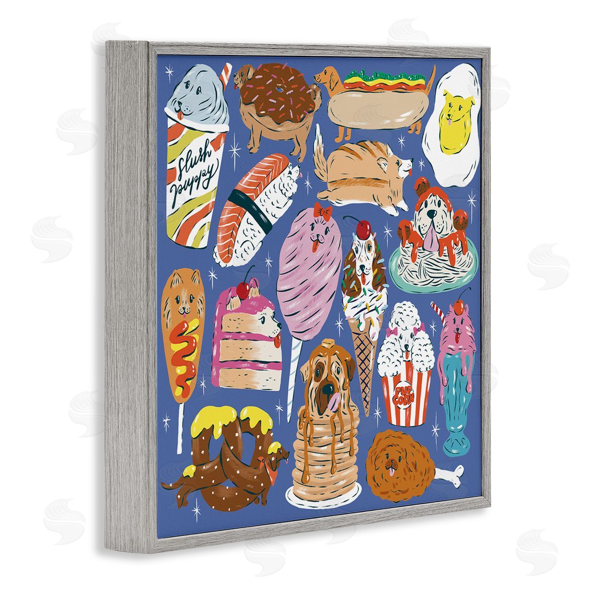 Krissy Mast Dog Foods Puzzle Illustration Canvas Wall Art Print