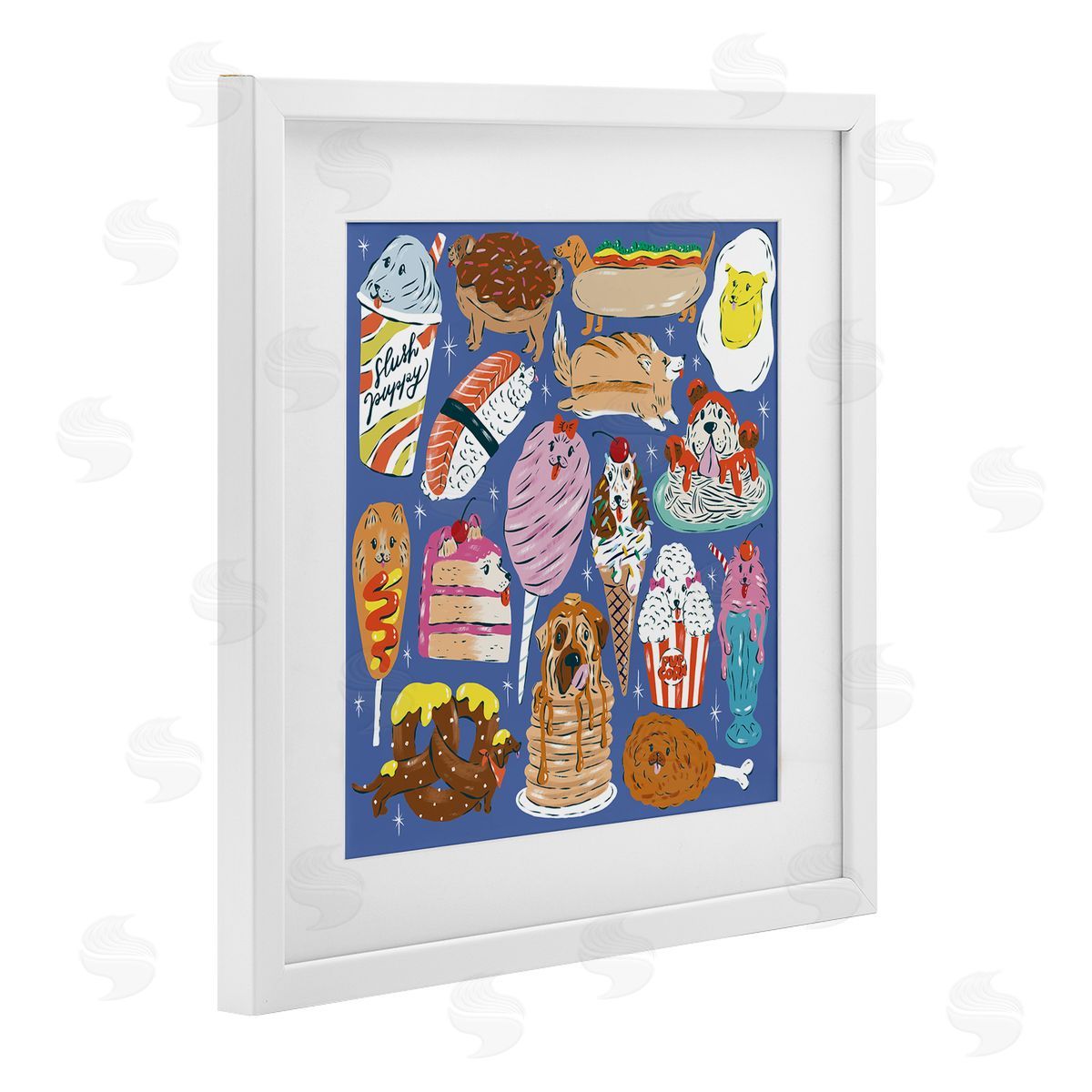 Krissy Mast Dog Foods Puzzle Illustration Canvas Wall Art Print