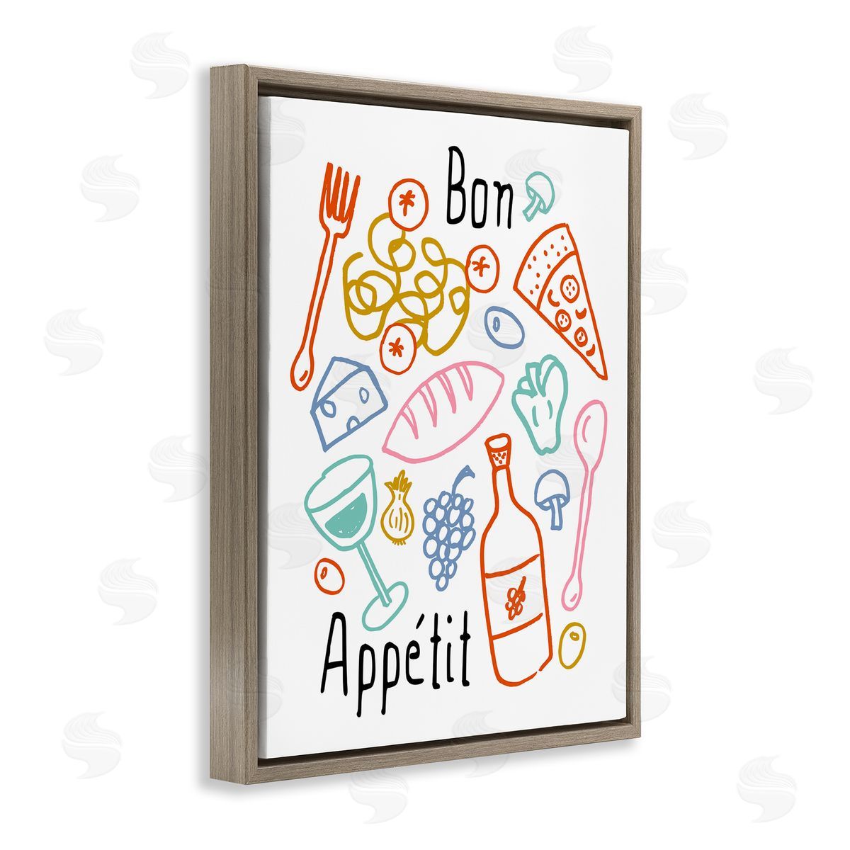 Heather Dutton Bon Appetit Colorful Sketches Canvas Wall Art Print