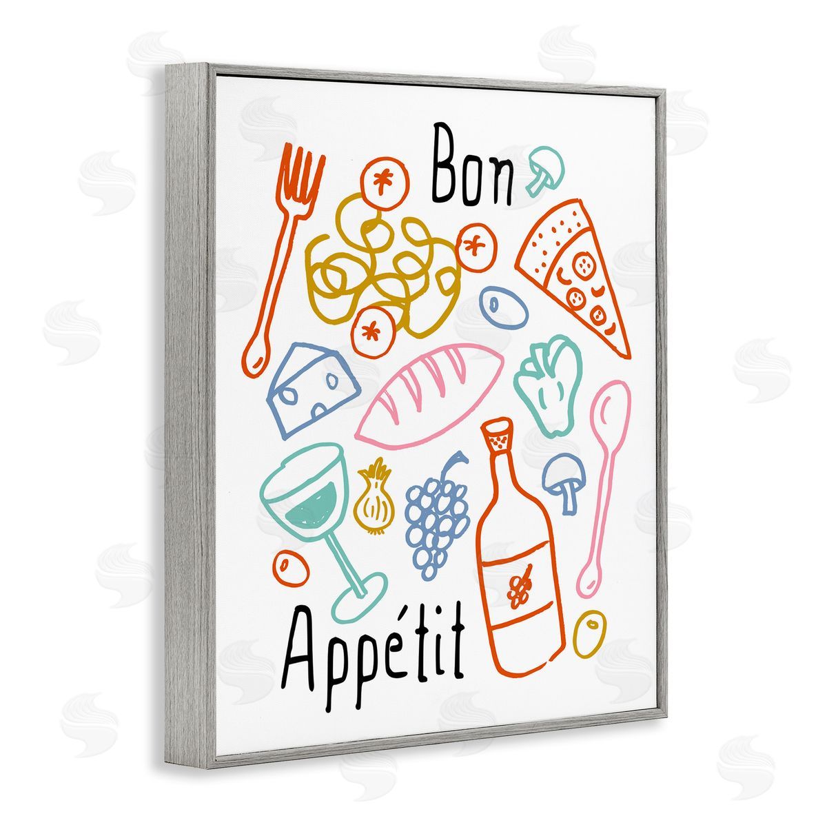 Heather Dutton Bon Appetit Colorful Sketches Canvas Wall Art Print
