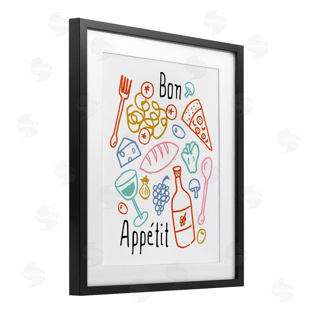 Heather Dutton Bon Appetit Colorful Sketches Canvas Wall Art Print