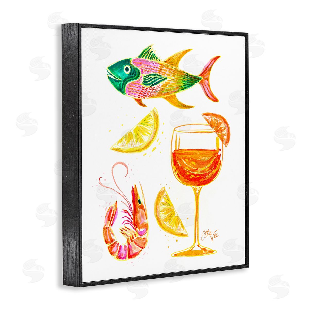 EttaVee Summer Seafood & Spritz Canvas Wall Art Print