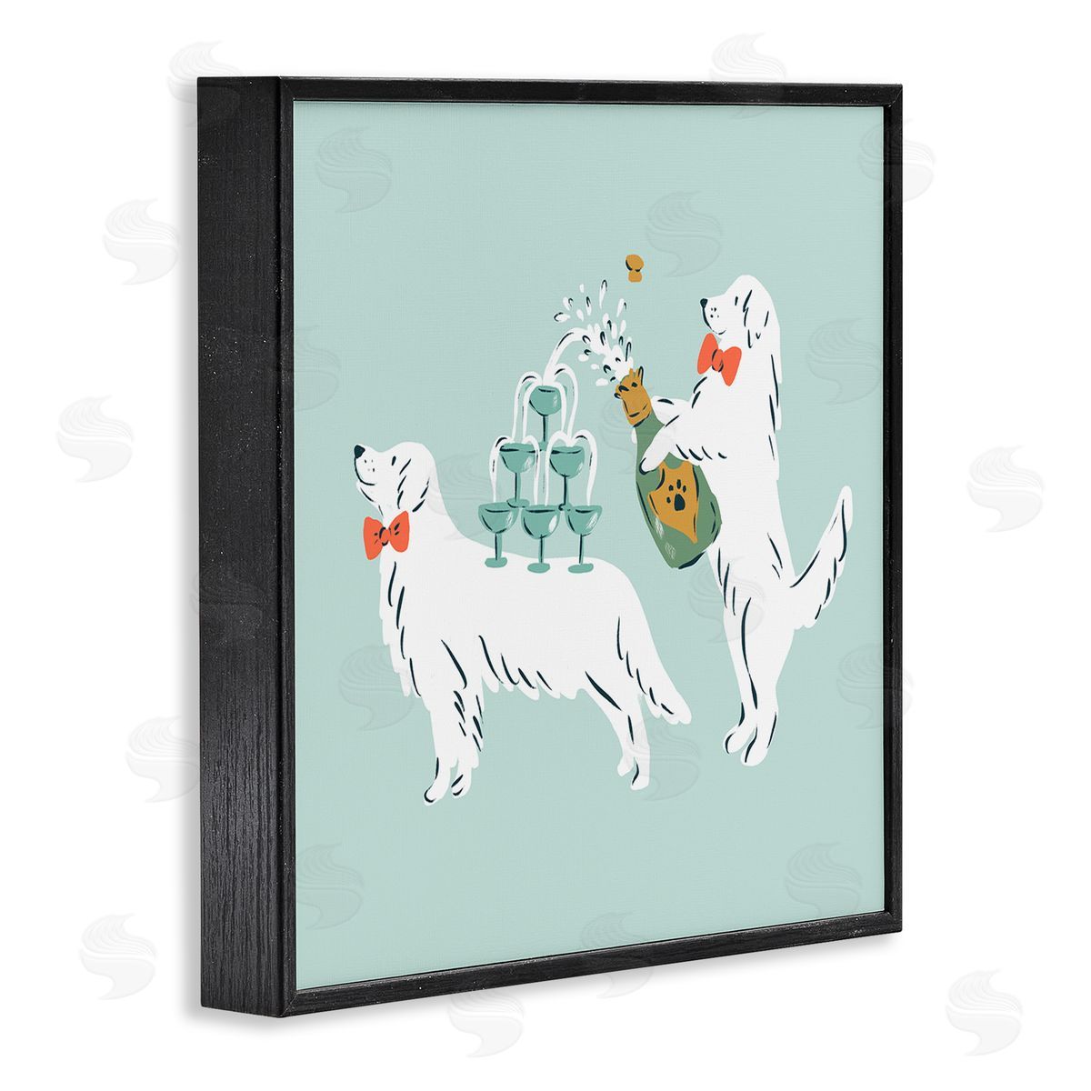 Krissy Mast Popping Champagne Dogs Canvas Wall Art Print