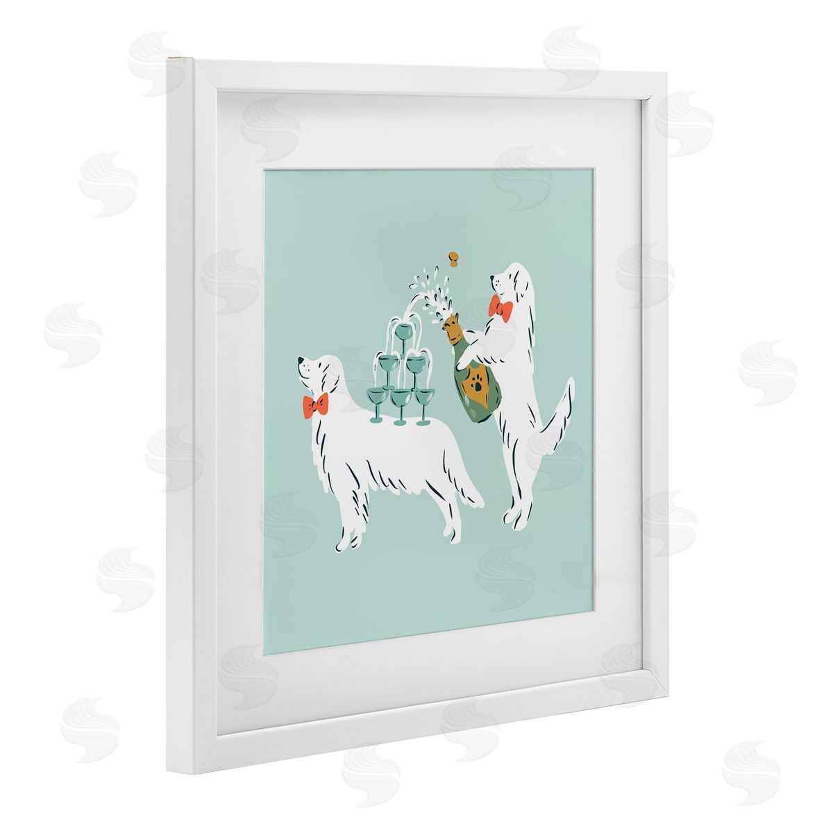 Krissy Mast Popping Champagne Dogs Canvas Wall Art Print