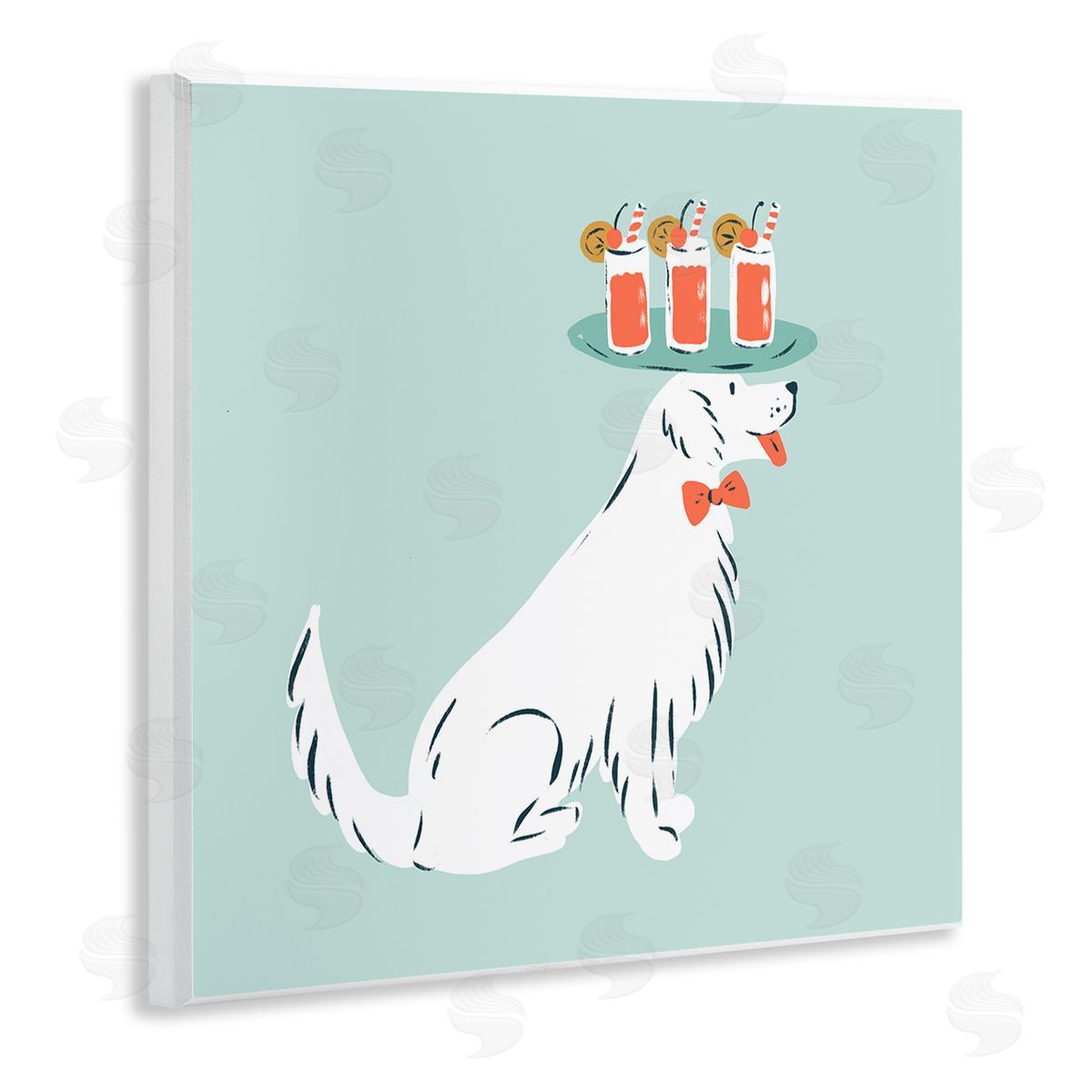 Krissy Mast Drink Tray Dog Server Canvas Wall Art Print