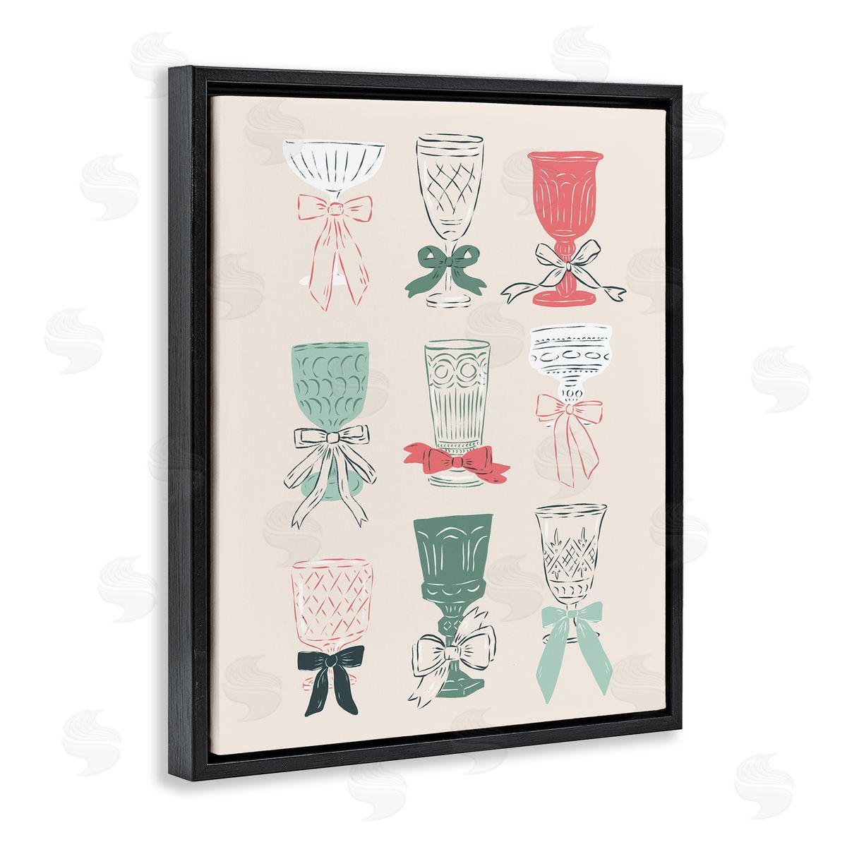 Krissy Mast Holiday Cocktail Chalice & Goblets Canvas Wall Art Print