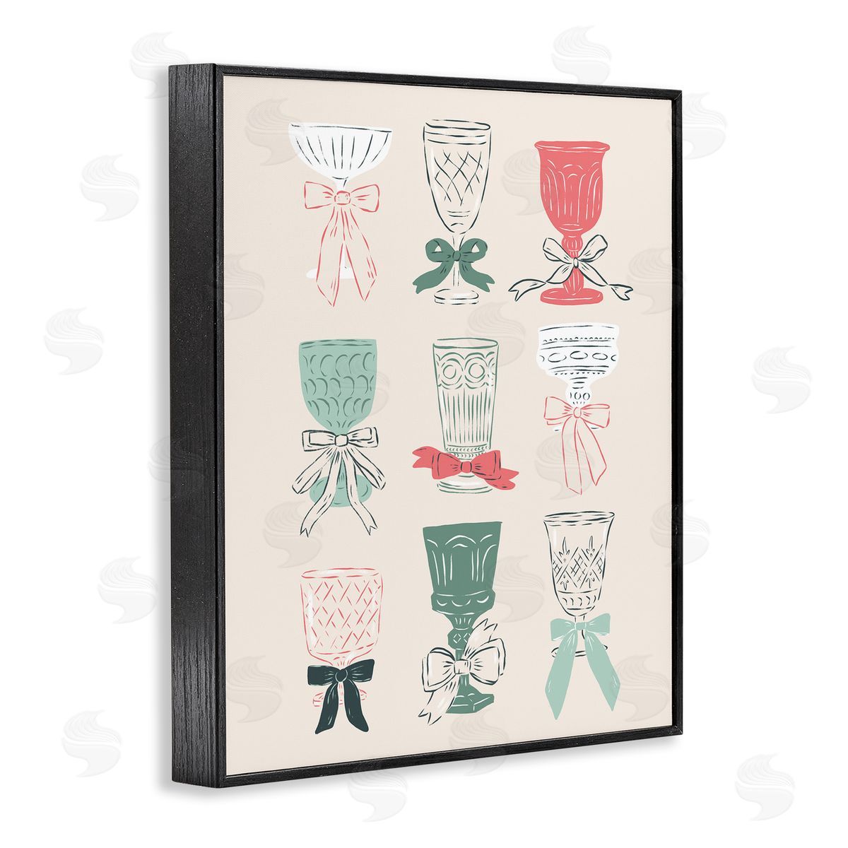 Krissy Mast Holiday Cocktail Chalice & Goblets Canvas Wall Art Print