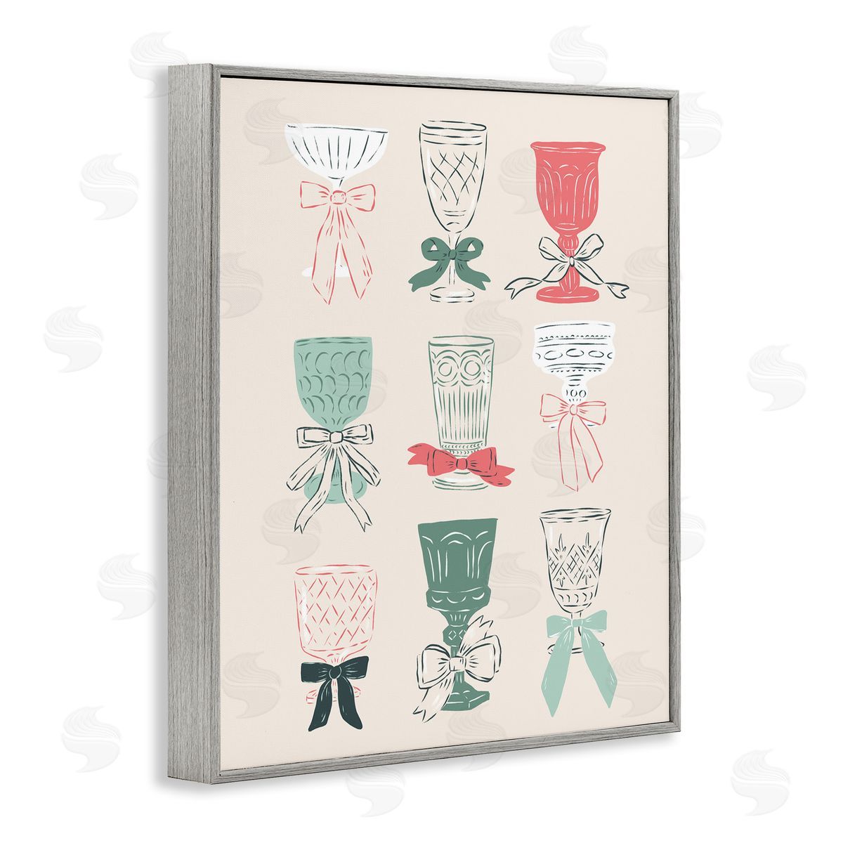 Krissy Mast Holiday Cocktail Chalice & Goblets Canvas Wall Art Print