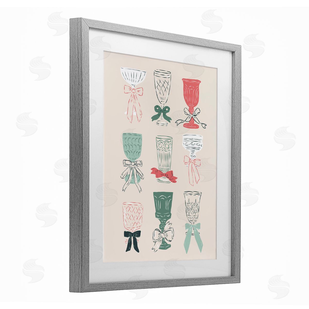 Krissy Mast Holiday Cocktail Chalice & Goblets Canvas Wall Art Print