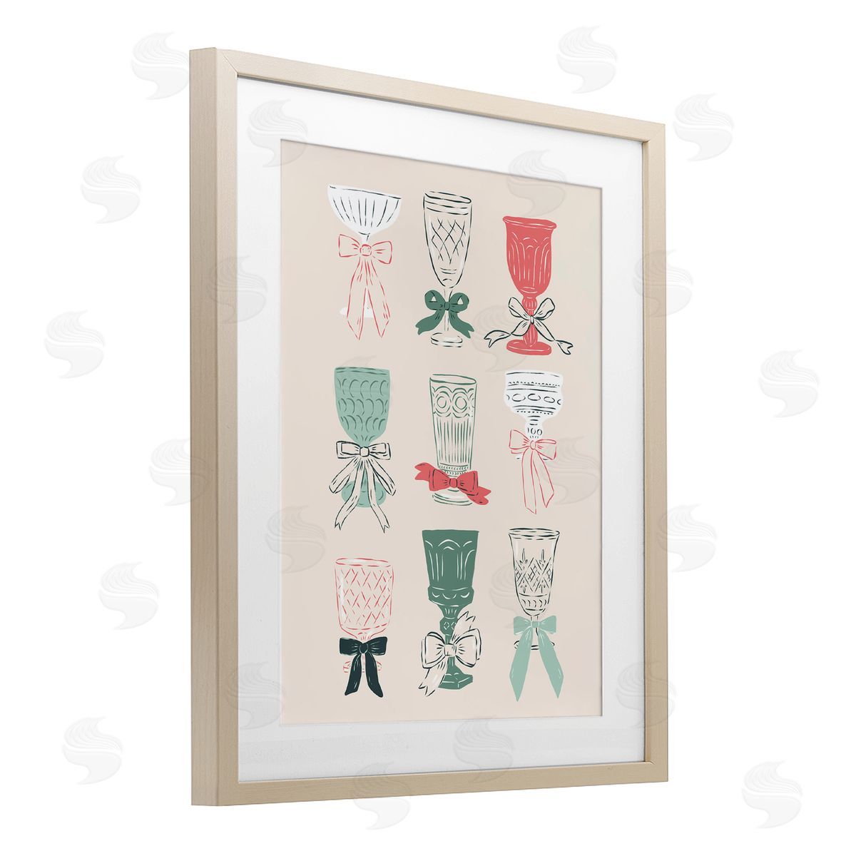 Krissy Mast Holiday Cocktail Chalice & Goblets Canvas Wall Art Print