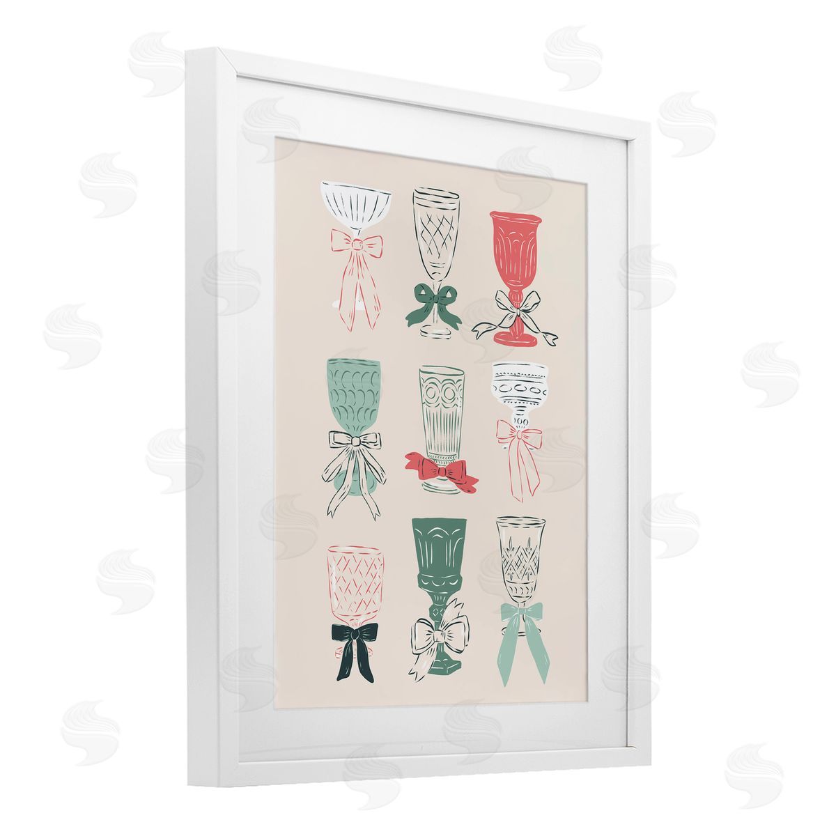 Krissy Mast Holiday Cocktail Chalice & Goblets Canvas Wall Art Print