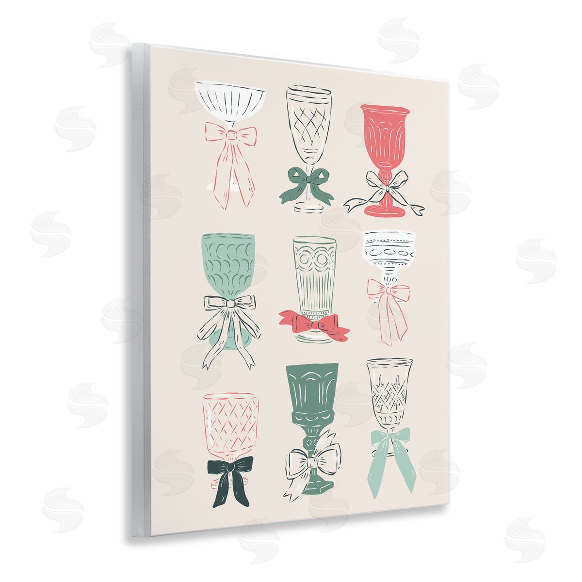 Krissy Mast Holiday Cocktail Chalice & Goblets Canvas Wall Art Print