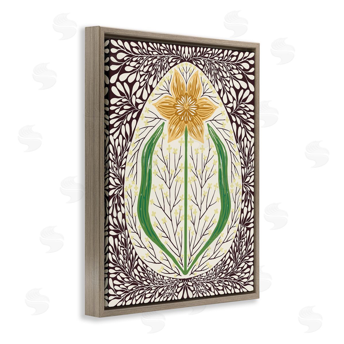 Hannah Beisang Symmetrical Spring Daffodil Canvas Wall Art Print