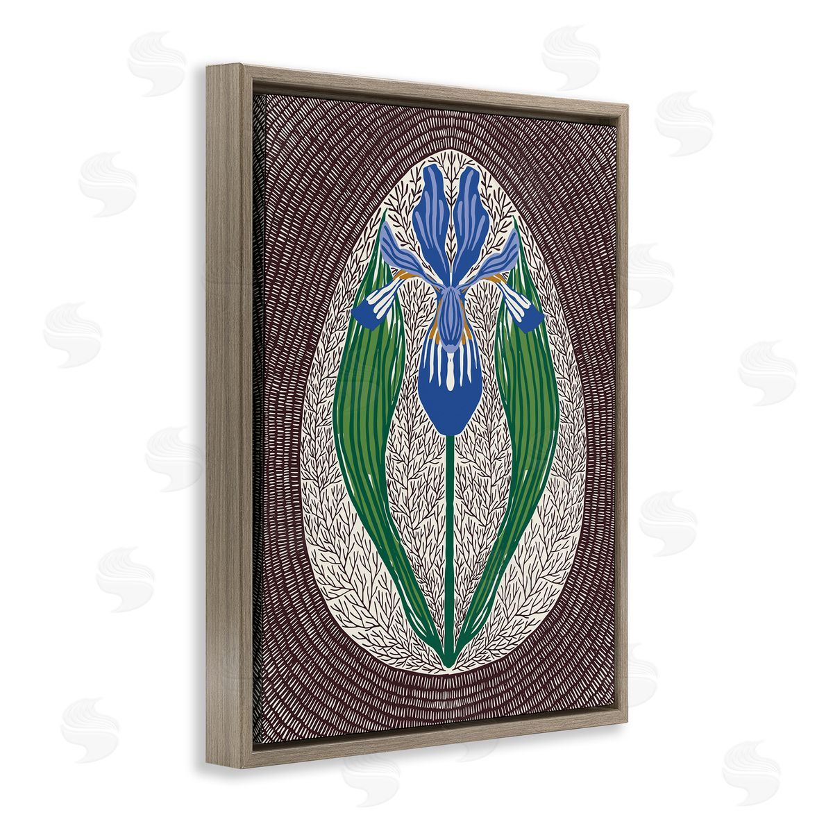 Hannah Beisang Symmetrical Spring Iris Canvas Wall Art Print