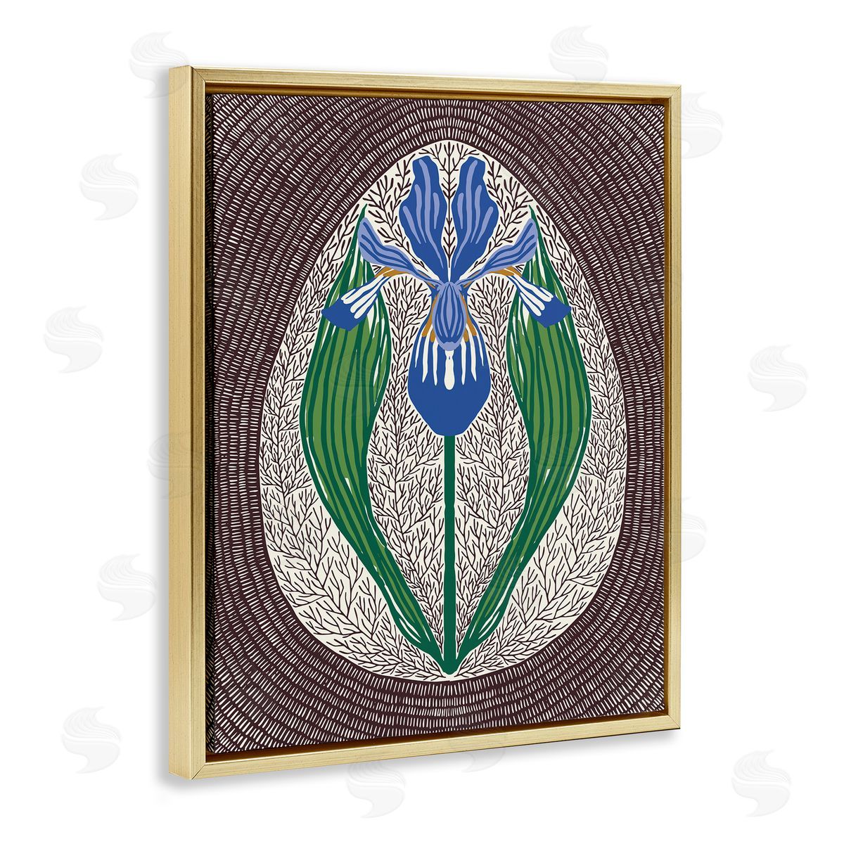 Hannah Beisang Symmetrical Spring Iris Canvas Wall Art Print