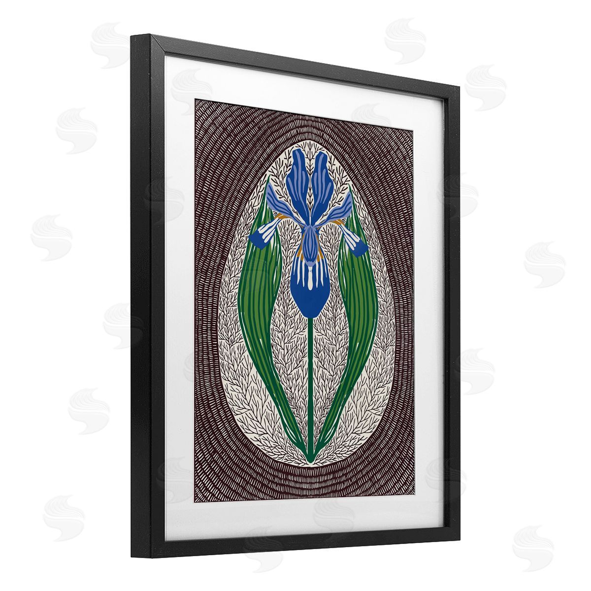 Hannah Beisang Symmetrical Spring Iris Canvas Wall Art Print