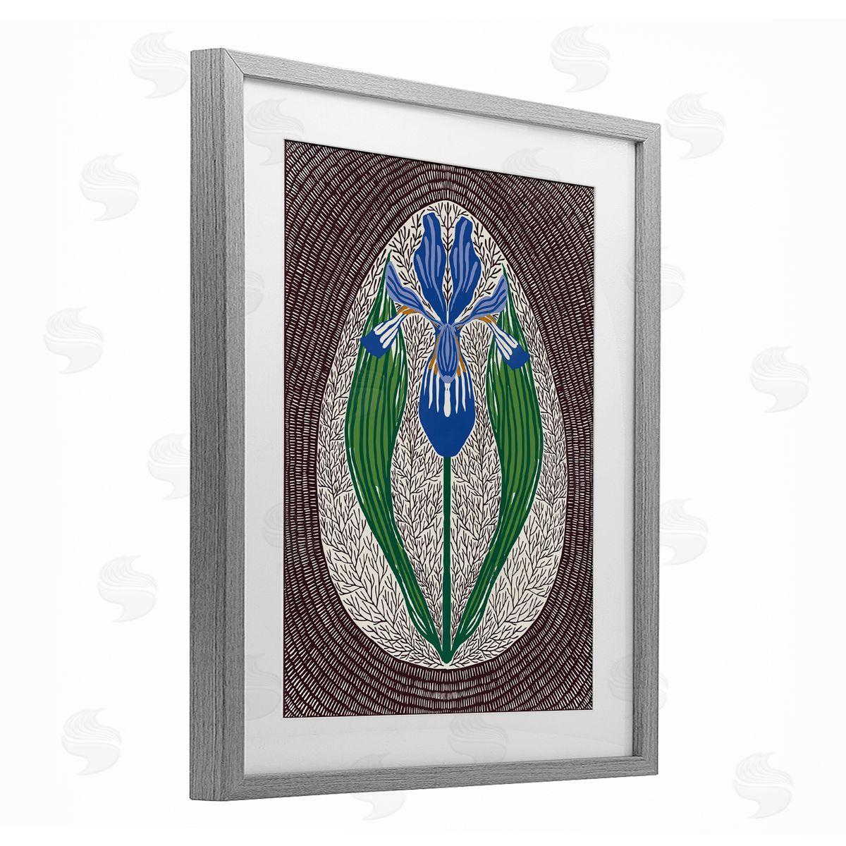 Hannah Beisang Symmetrical Spring Iris Canvas Wall Art Print