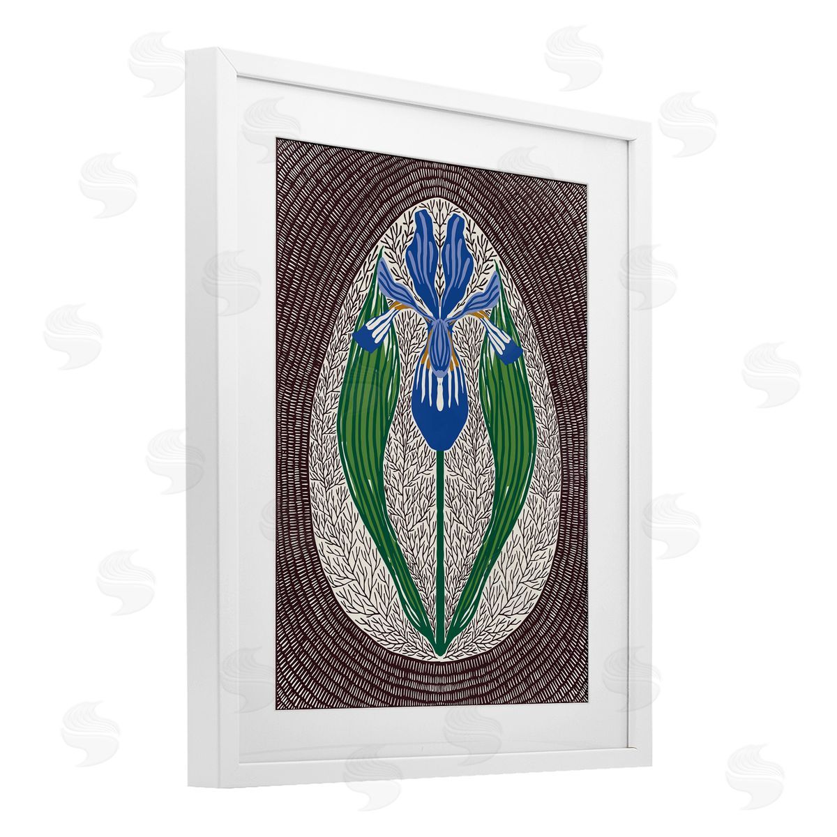 Hannah Beisang Symmetrical Spring Iris Canvas Wall Art Print