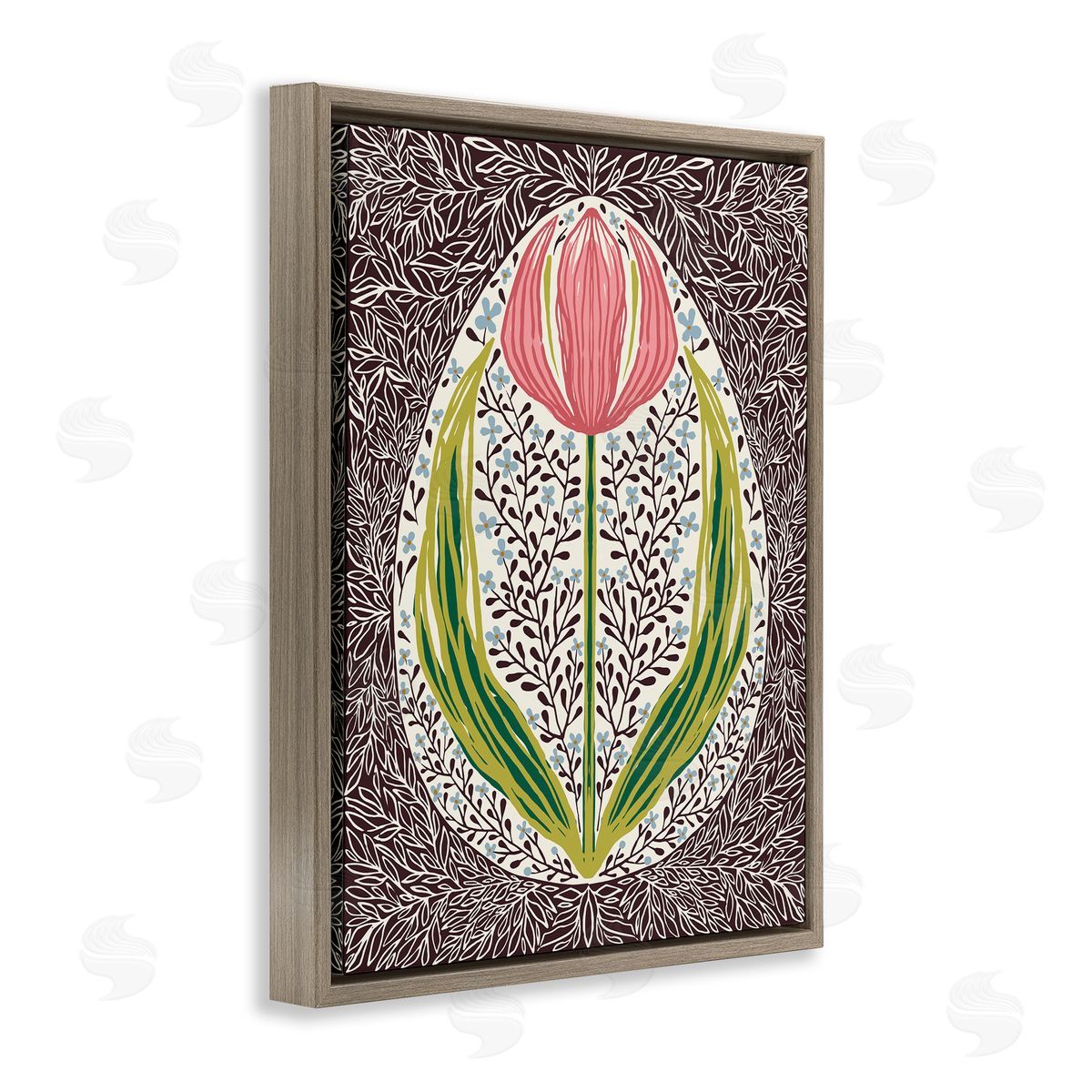 Hannah Beisang Symmetrical Spring Tulip Canvas Wall Art Print