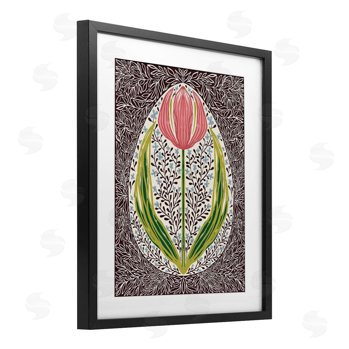 Hannah Beisang Symmetrical Spring Tulip Canvas Wall Art Print