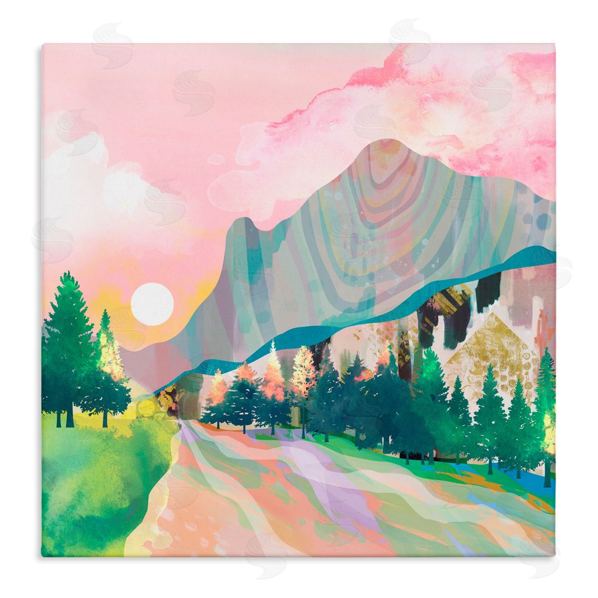 Mia Charro Mystic Canyon in Pastels Canvas Wall Art Print
