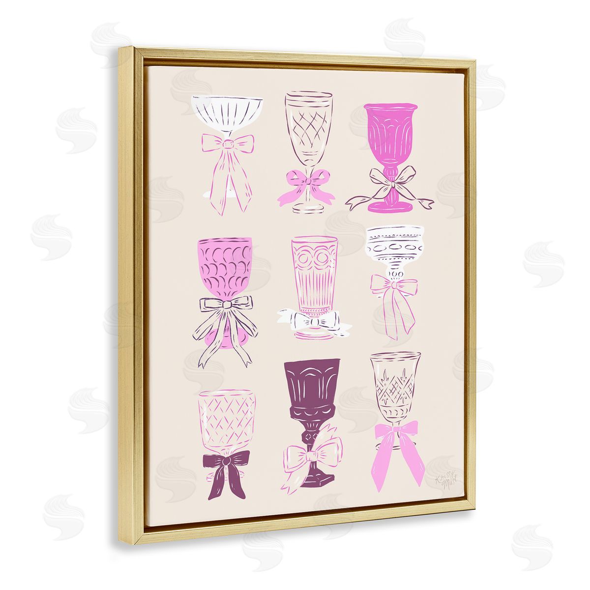 Krissy Mast Pink Purple Cocktail Chalices Canvas Wall Art Print