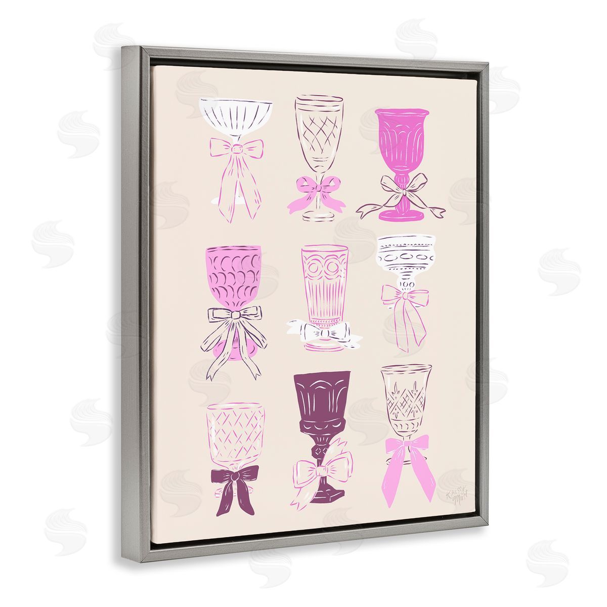 Krissy Mast Pink Purple Cocktail Chalices Canvas Wall Art Print
