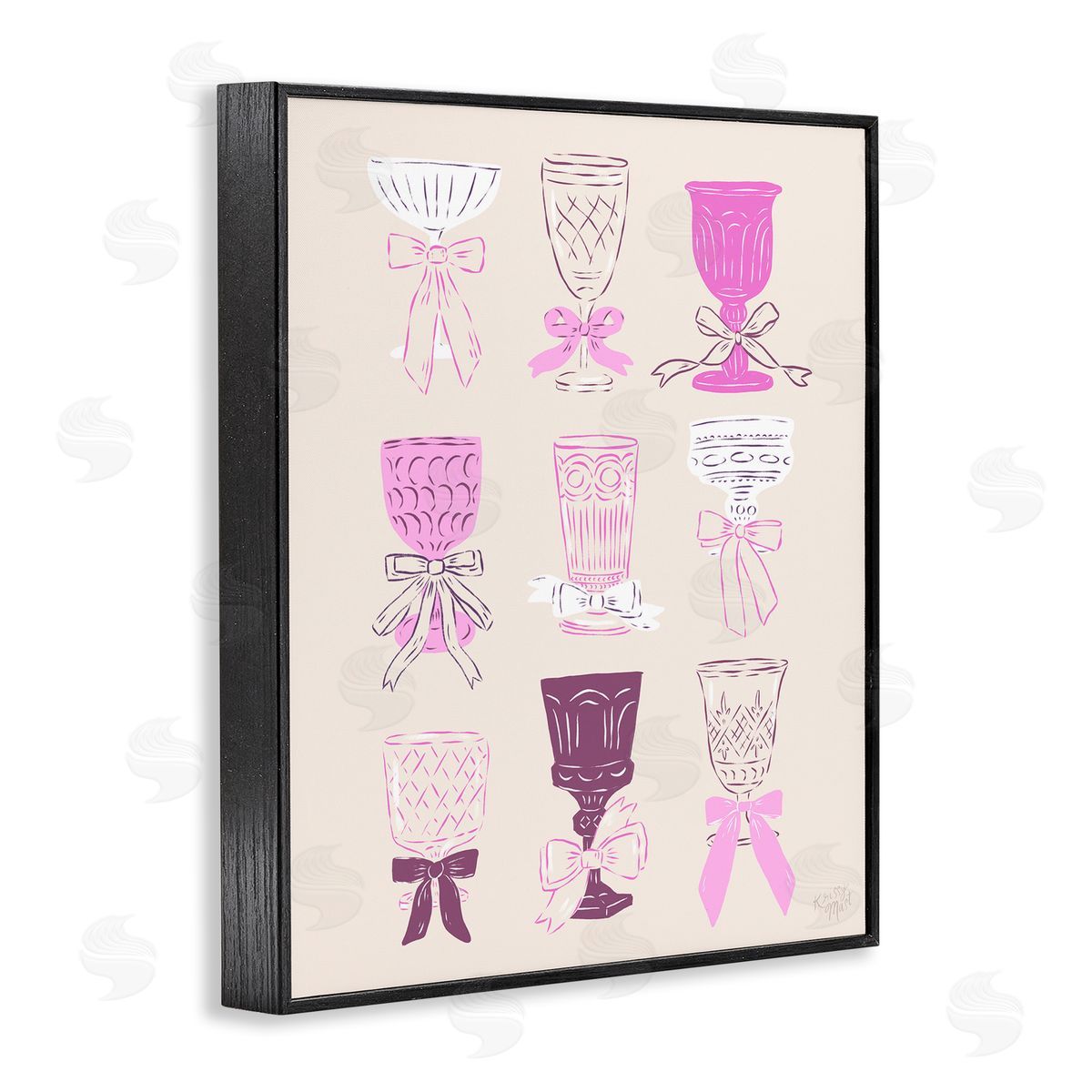 Krissy Mast Pink Purple Cocktail Chalices Canvas Wall Art Print