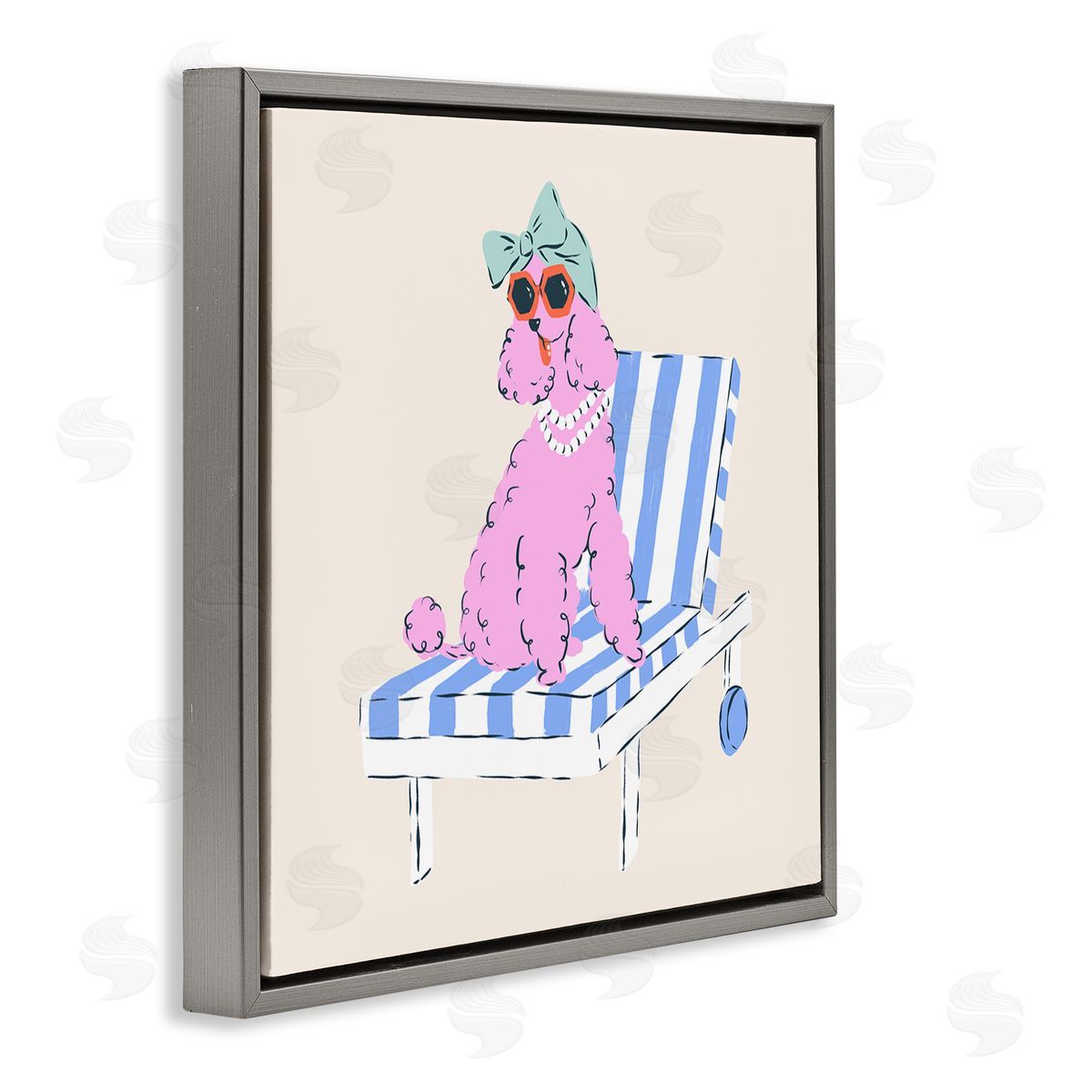 Krissy Mast Trendy Poodle Lounge Chair Canvas Wall Art Print
