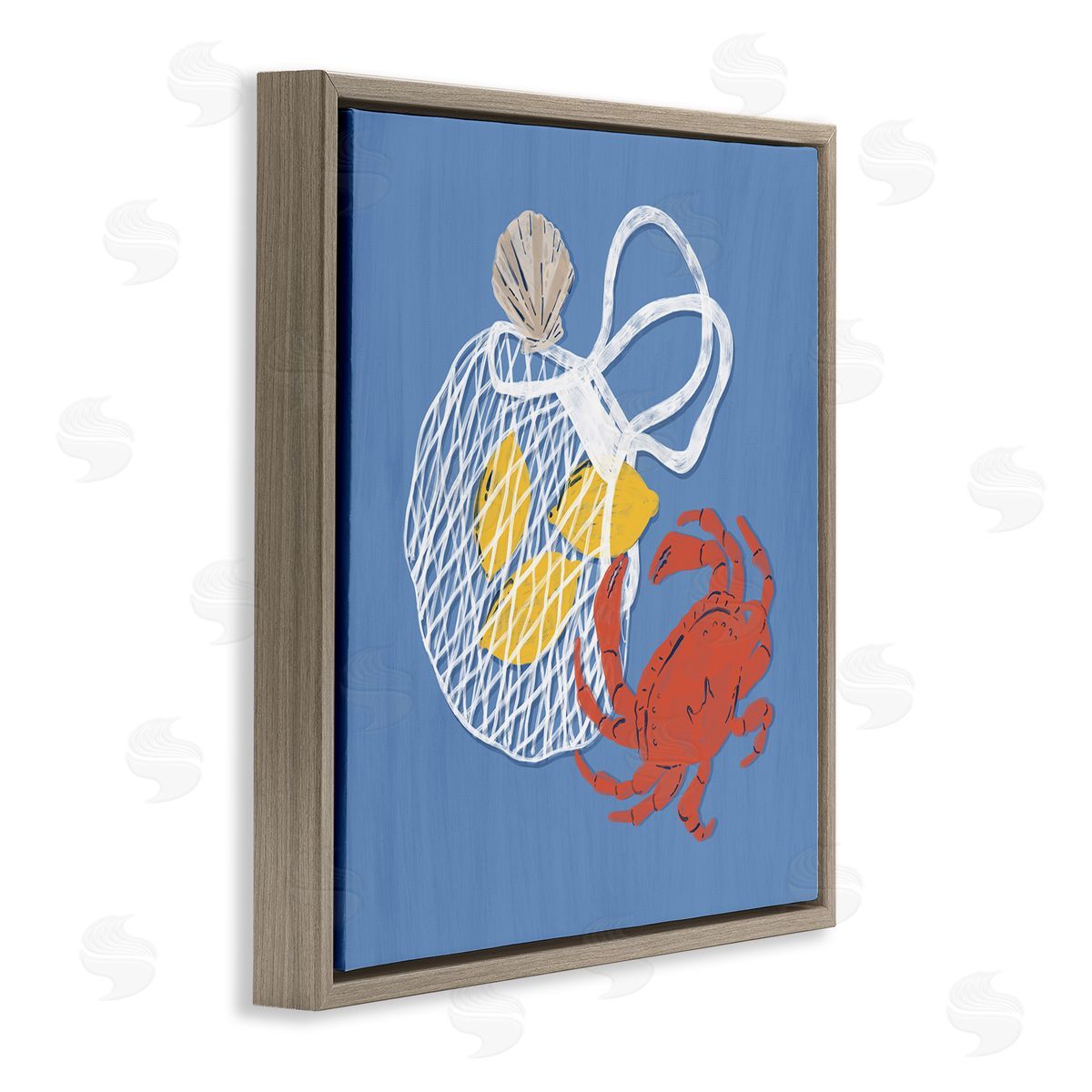 Krissy Mast Nautical Crab & Lemons Canvas Wall Art Print