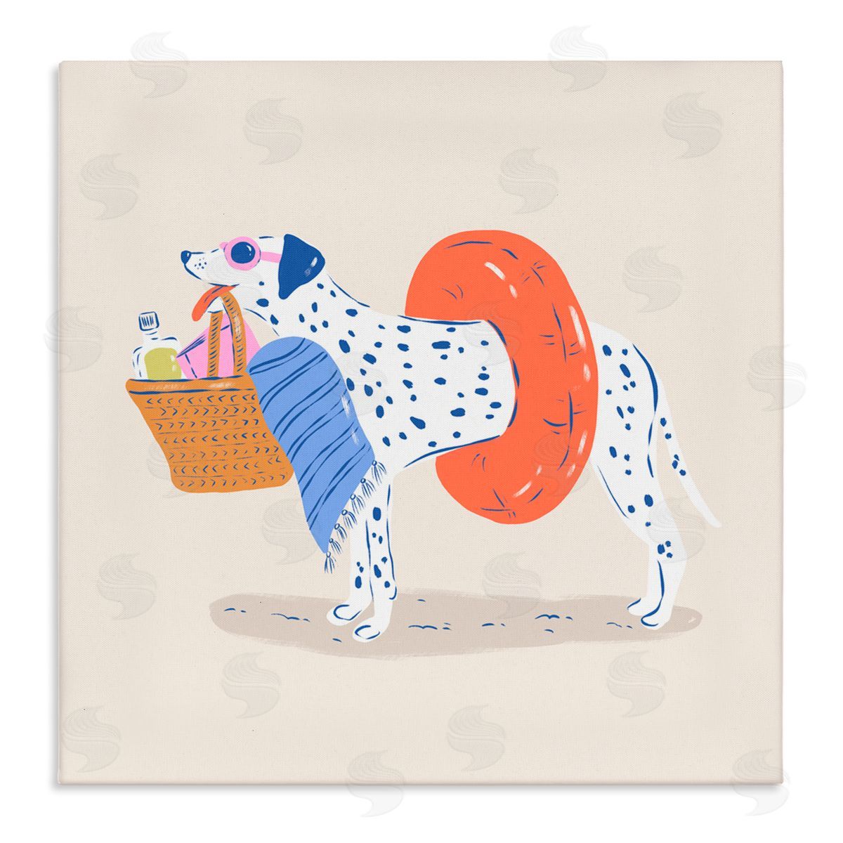 Krissy Mast Beach Bag Floatie Dalmatian Canvas Wall Art Print