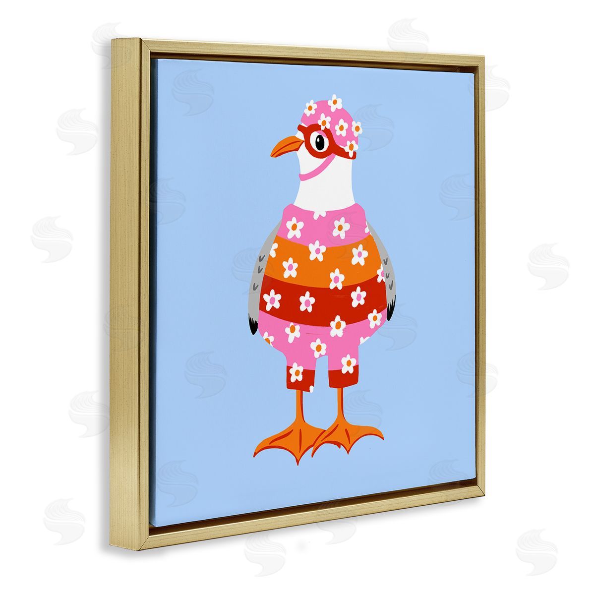 Bex Morley Design Sassy Seagull Wetsuit Canvas Wall Art Print