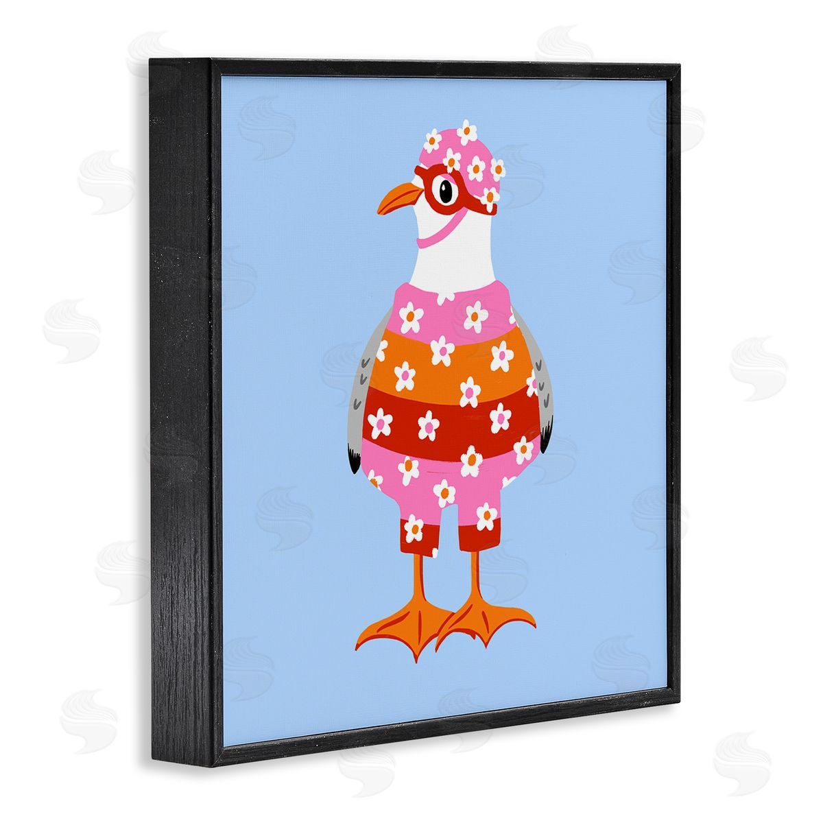 Bex Morley Design Sassy Seagull Wetsuit Canvas Wall Art Print