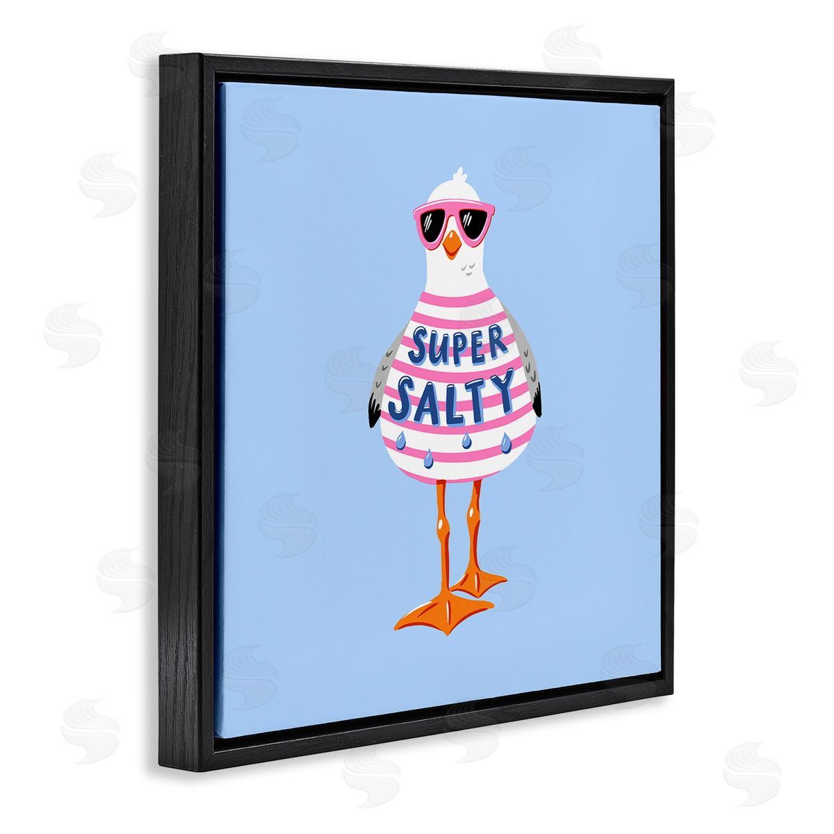 Bex Morley Design Super Salty Sassy Seagull Canvas Wall Art Print