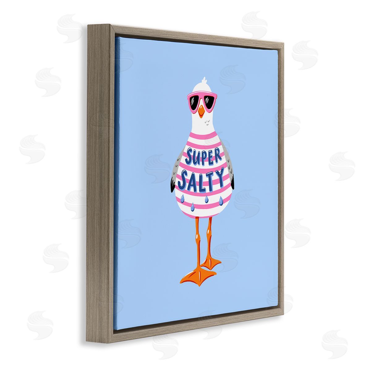 Bex Morley Design Super Salty Sassy Seagull Canvas Wall Art Print