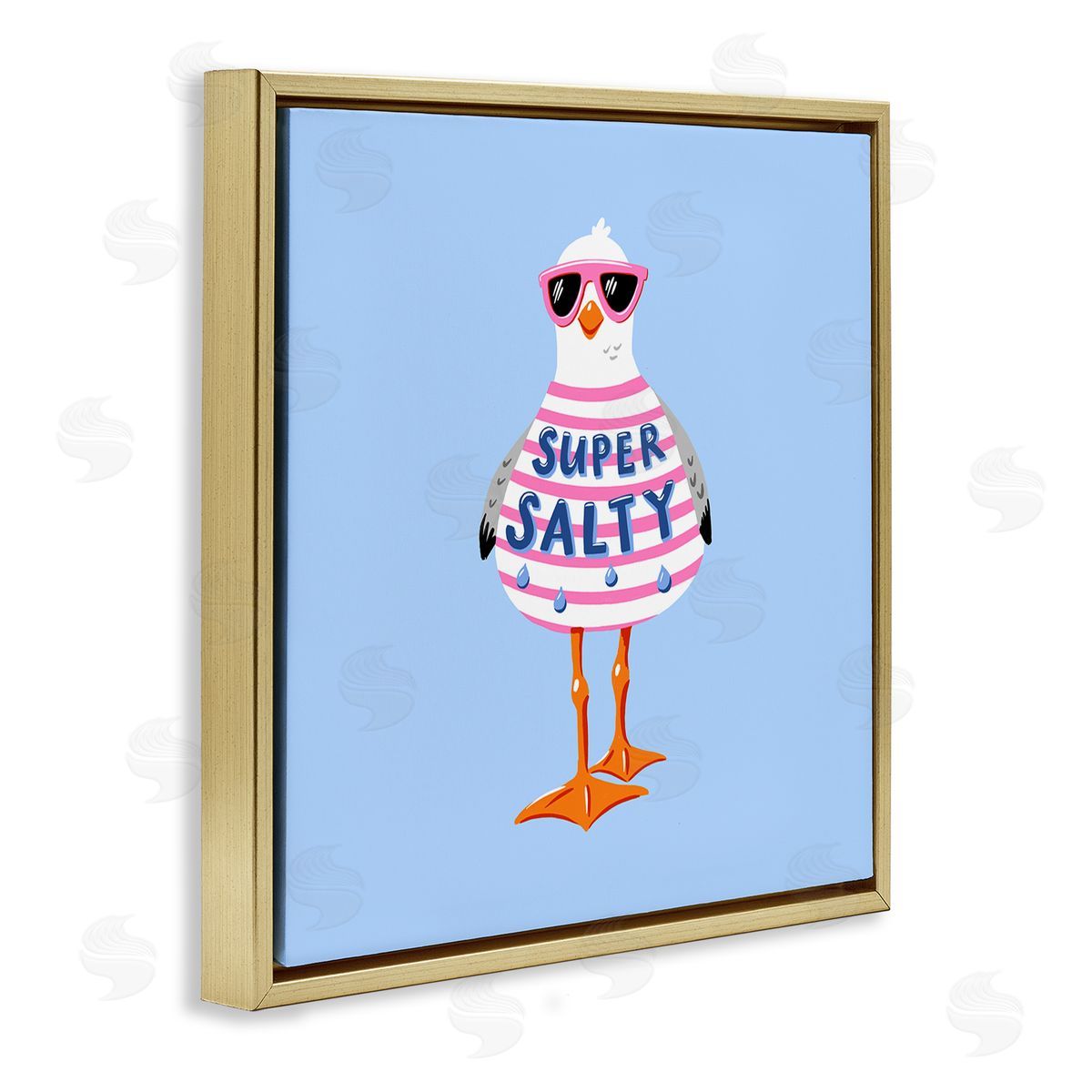Bex Morley Design Super Salty Sassy Seagull Canvas Wall Art Print