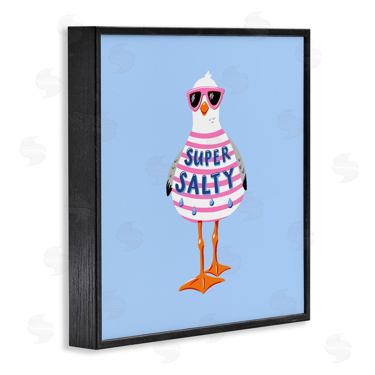 Bex Morley Design Super Salty Sassy Seagull Canvas Wall Art Print