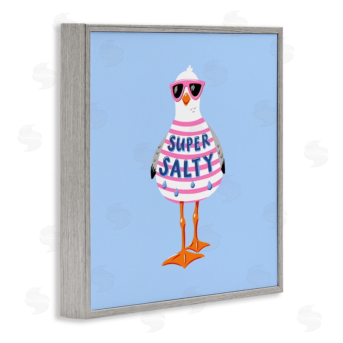 Bex Morley Design Super Salty Sassy Seagull Canvas Wall Art Print