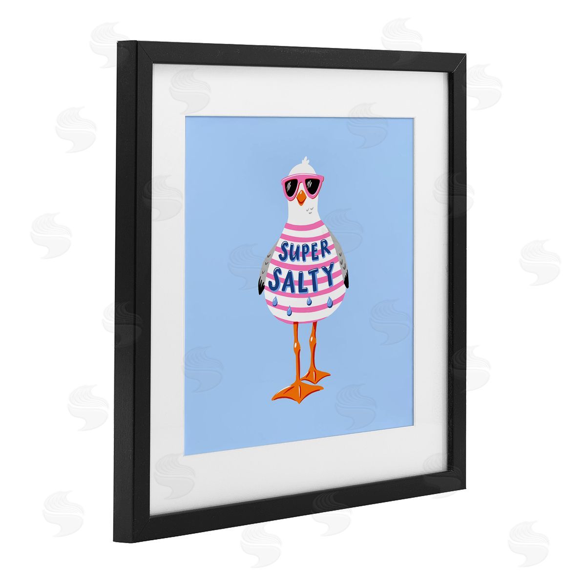Bex Morley Design Super Salty Sassy Seagull Canvas Wall Art Print
