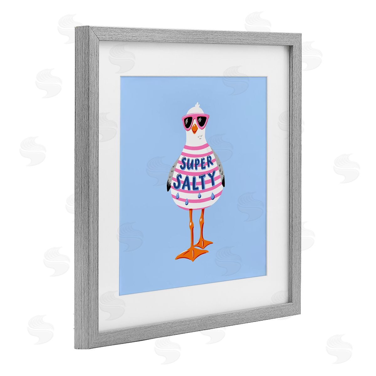Bex Morley Design Super Salty Sassy Seagull Canvas Wall Art Print