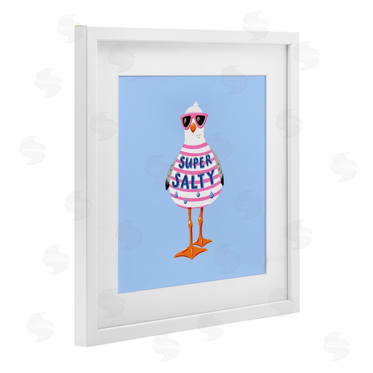 Bex Morley Design Super Salty Sassy Seagull Canvas Wall Art Print