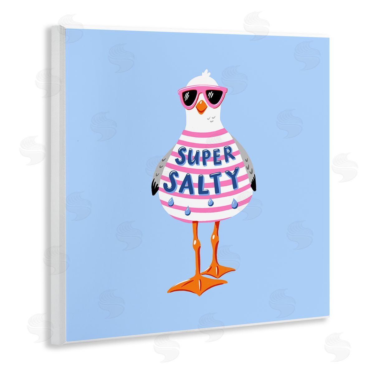 Bex Morley Design Super Salty Sassy Seagull Canvas Wall Art Print