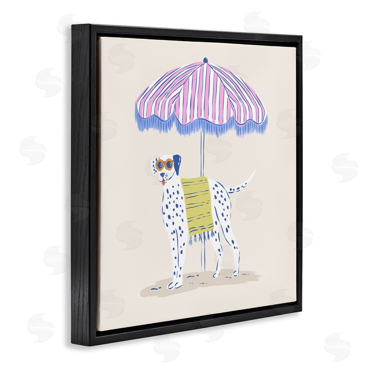Krissy Mast Pastel Beach Umbrella Dalmatian Canvas Wall Art Print