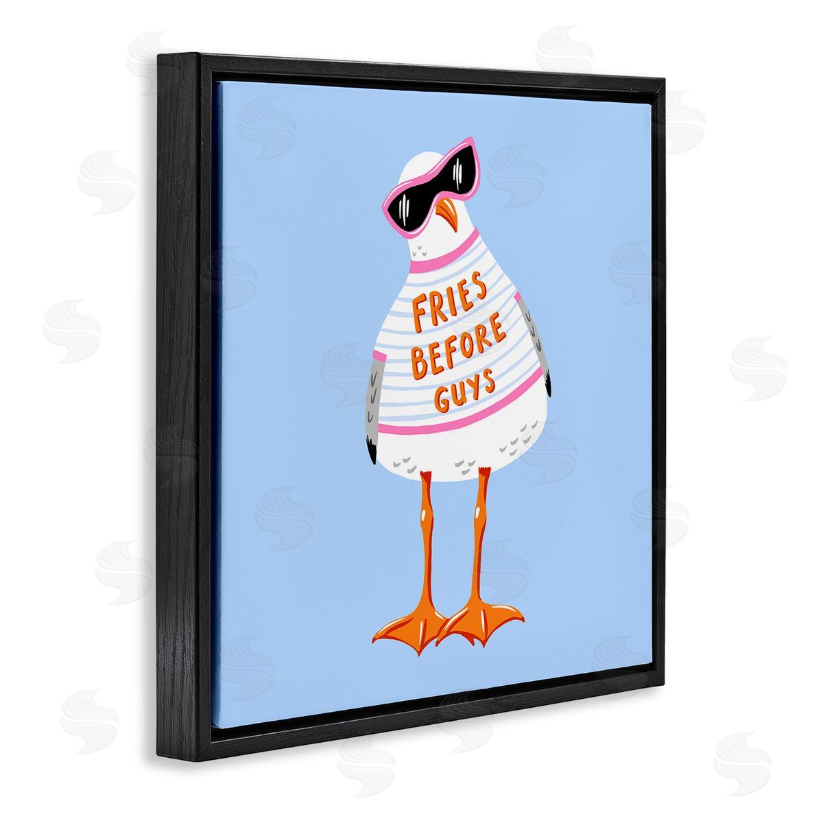 Bex Morley Design Fries Before Guys Seagull Canvas Wall Art Print