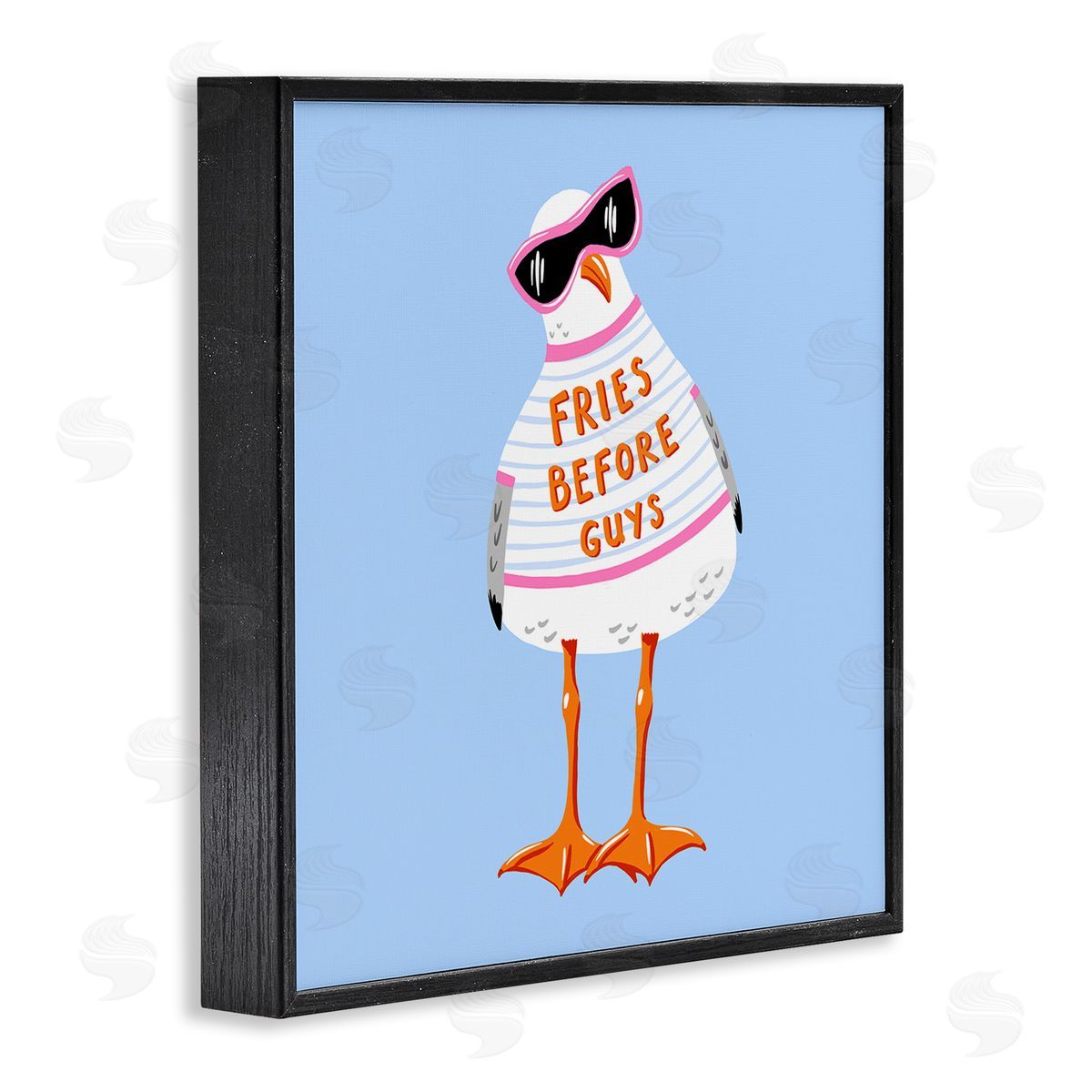 Bex Morley Design Fries Before Guys Seagull Canvas Wall Art Print