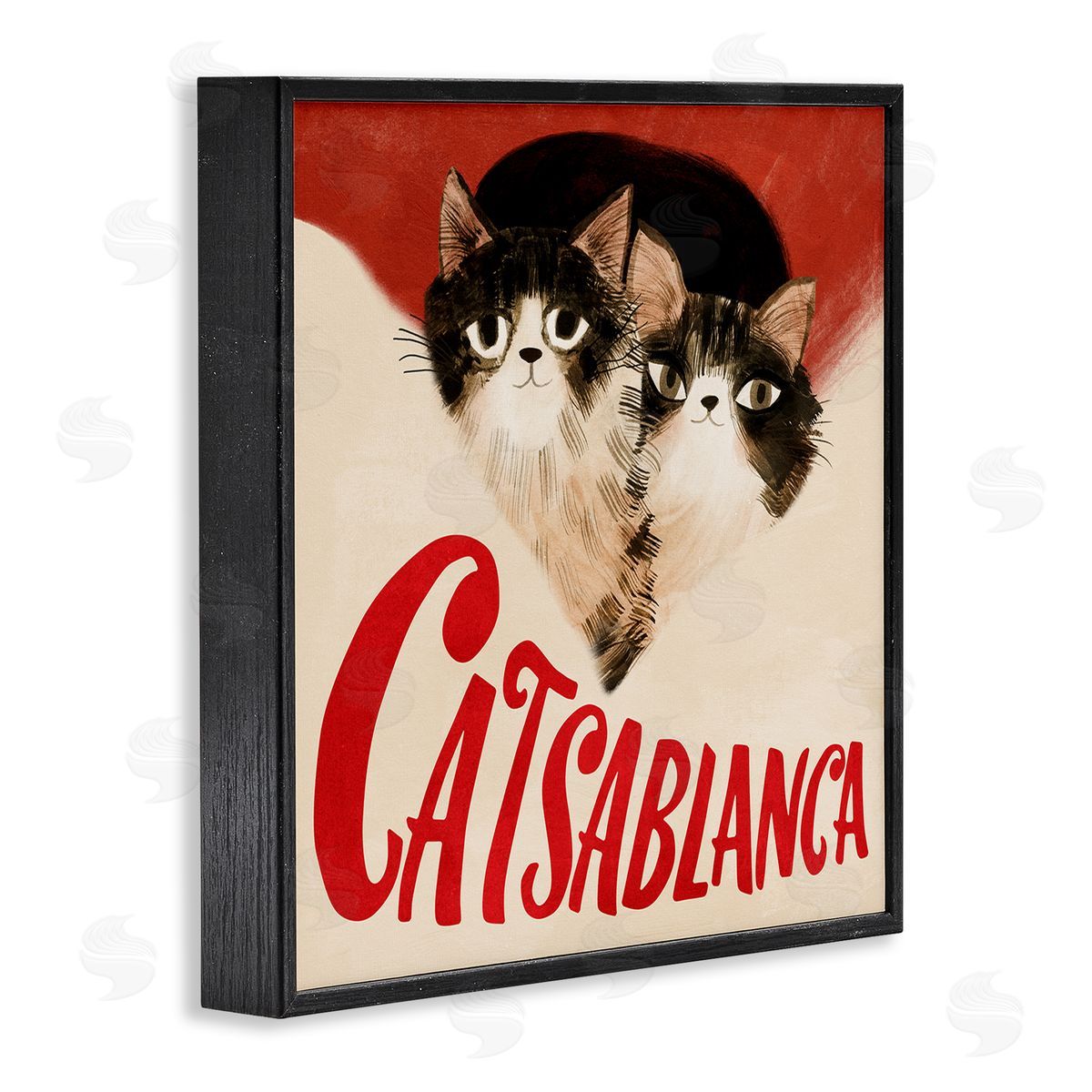 Planet Cat by Angie Rozelaar Catsablanca Funny Retro Film Canvas Wall Art Print