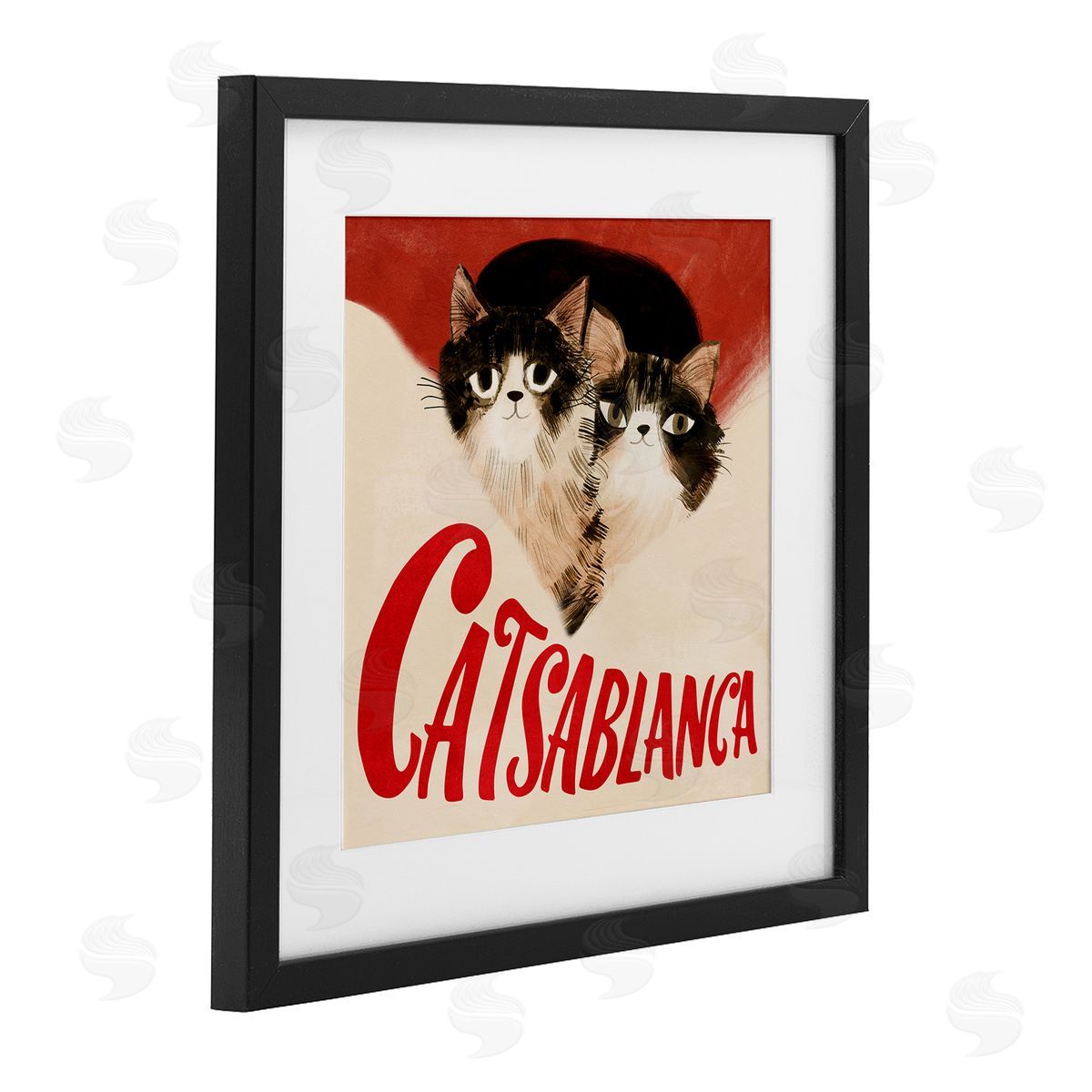 Planet Cat by Angie Rozelaar Catsablanca Funny Retro Film Canvas Wall Art Print