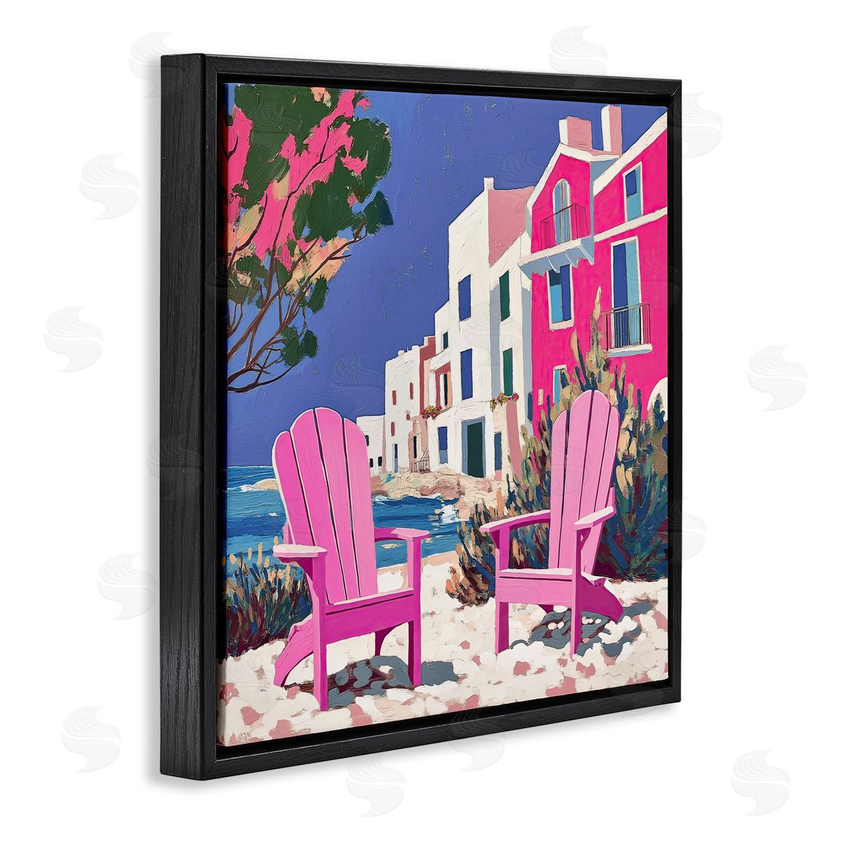 Annabelle Hall Beach Chair Meetup in Pink Canvas Wall Art Print