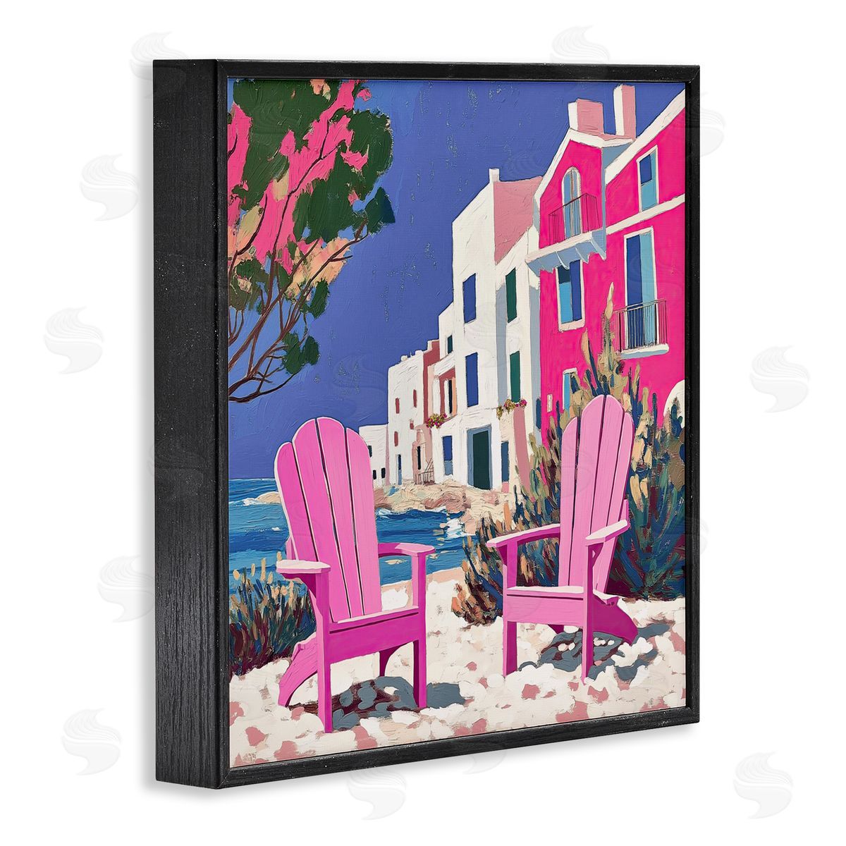 Annabelle Hall Beach Chair Meetup in Pink Canvas Wall Art Print