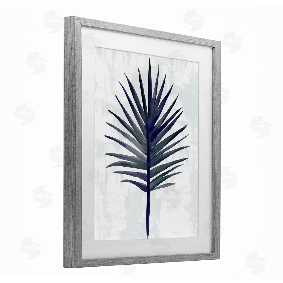 Christie Adams Navy Blue Fan Palm Canvas Wall Art Print